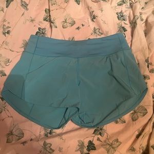 Lululemon 4” speed up shorts size 8 electric turquoise